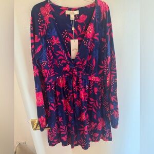 Lilly Pulitzer Pink and Blue Skirted Romper